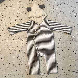 Petit Bateau Baby's Striped Hooded Coverall